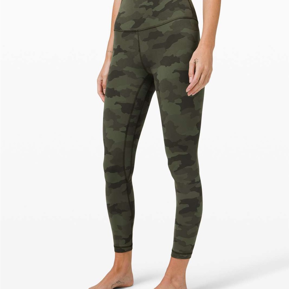 lululemon athletica Green Camo Leggings 25”